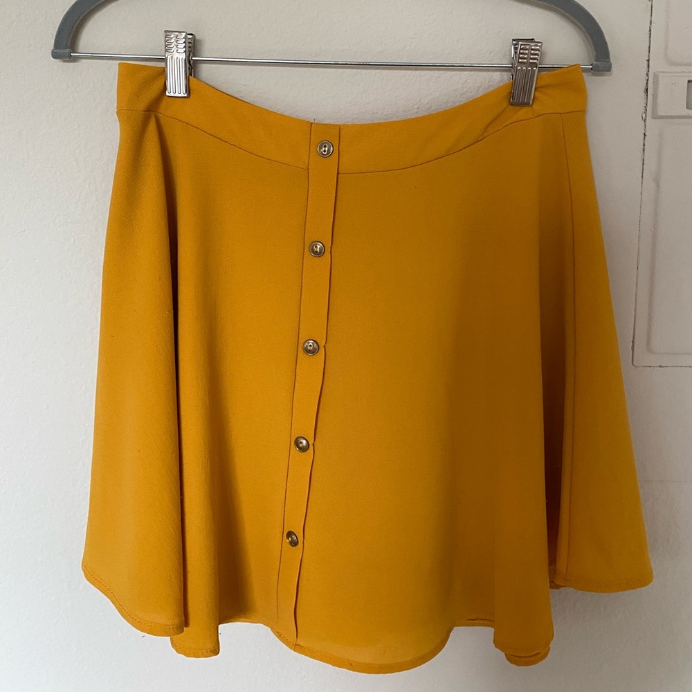 Yellow button up skirt